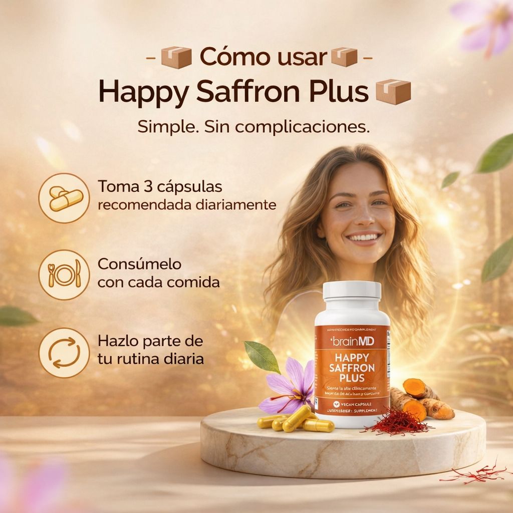 Happy Saffron + - Apoyo diario para sentirte más estable y tranquilo