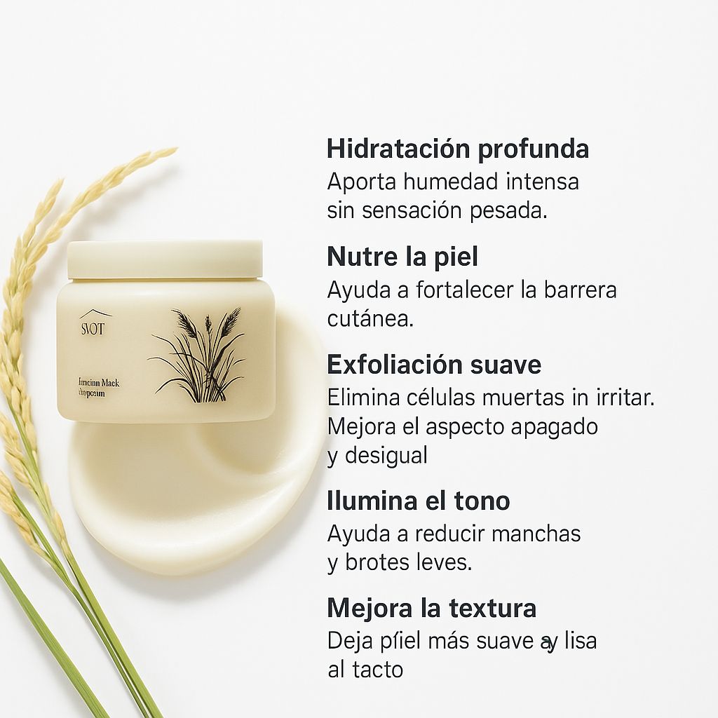 SIOT Rice Mask - Mascarilla para una piel más clara, suave y uniforme ...