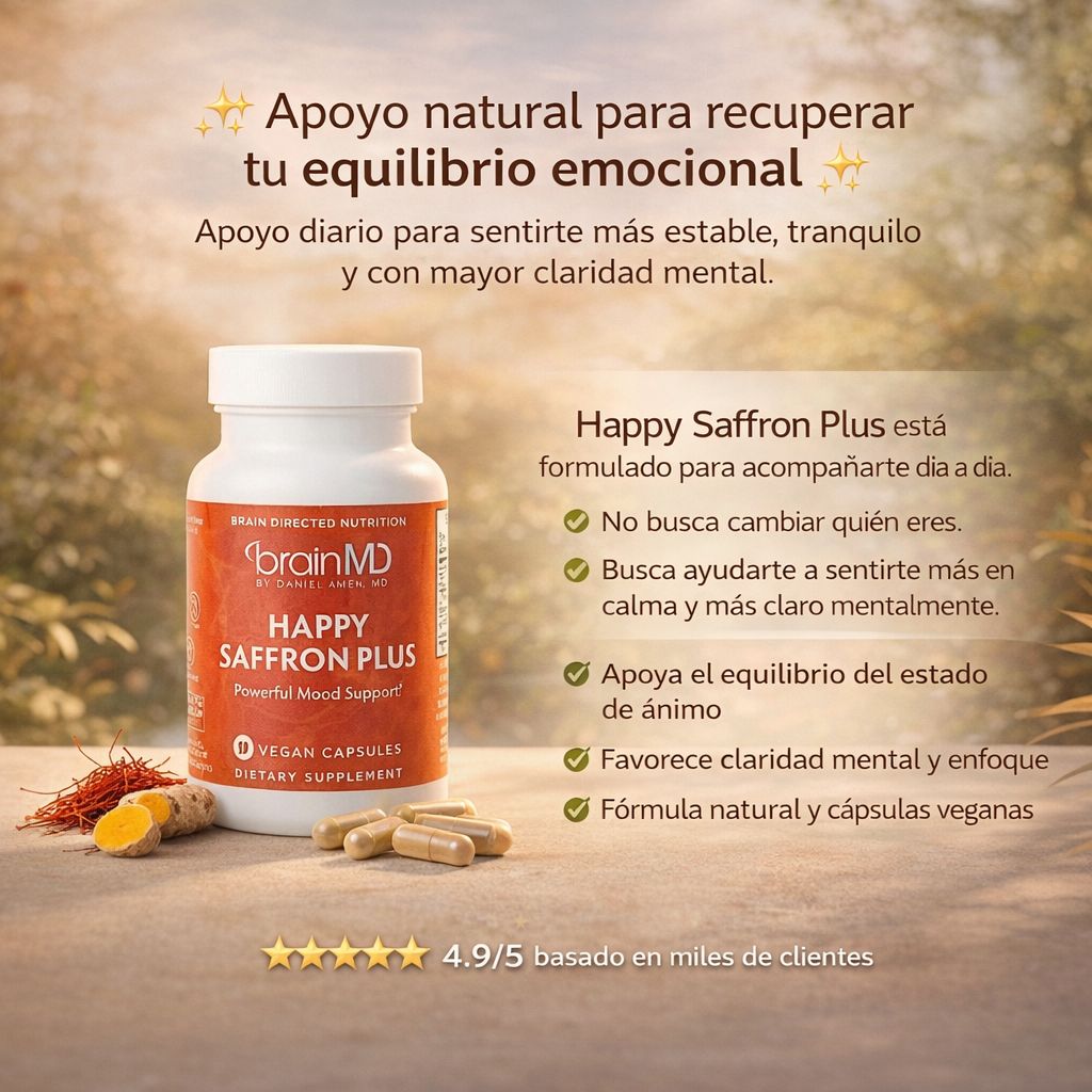 Happy Saffron + -  Apoyo diario para sentirte más estable y tranquilo