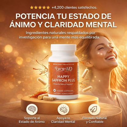 Happy Saffron + -  Apoyo diario para sentirte más estable y tranquilo