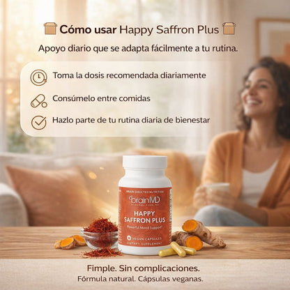 Happy Saffron + -  Apoyo diario para sentirte más estable y tranquilo