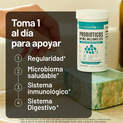 60 Billion Probiotic - Equilibra tu intestino y siente alivio real cada día
