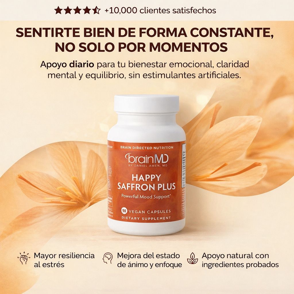 Happy Saffron + -  Apoyo diario para sentirte más estable y tranquilo